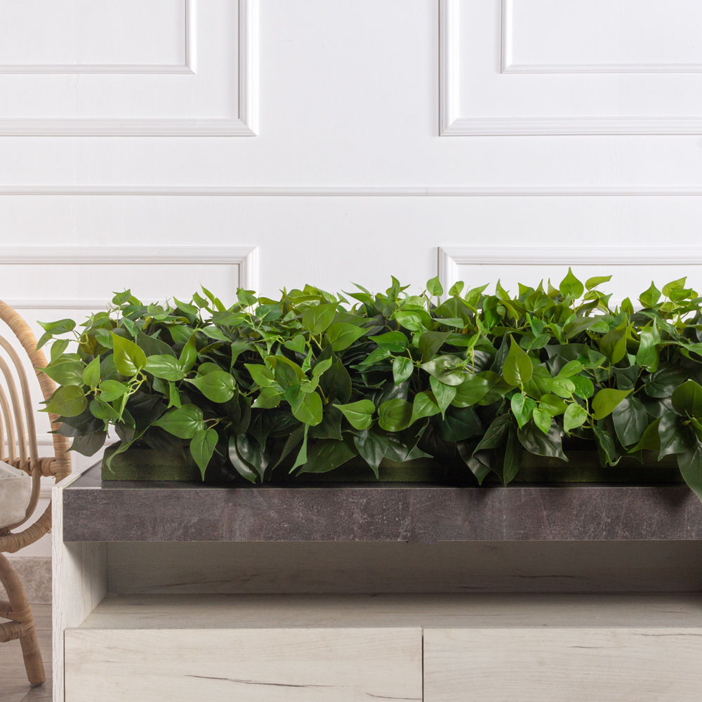 ВМ69(з) Композиция искусственная со Сциндапсусом на основании 100х15х5см_1