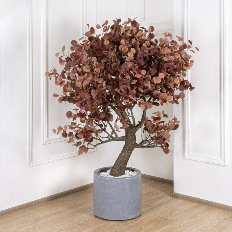 180/ДС/482(з.) Эвкалиптовое дерево искусств. h180см (d кроны 109см) на декоративном стволе