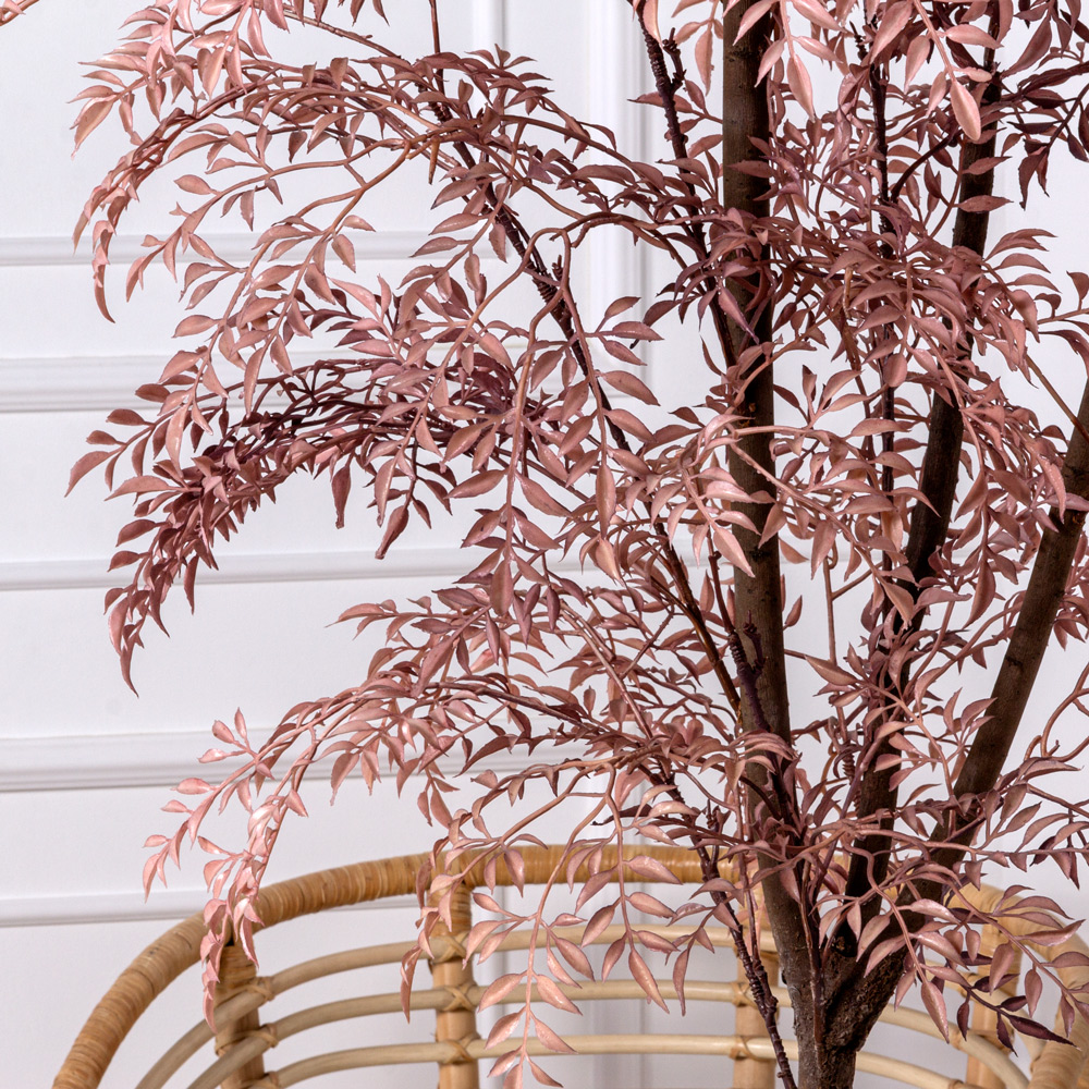 220/РН/489 Дерево искусственное h220см на основании, светло-бордовое _2