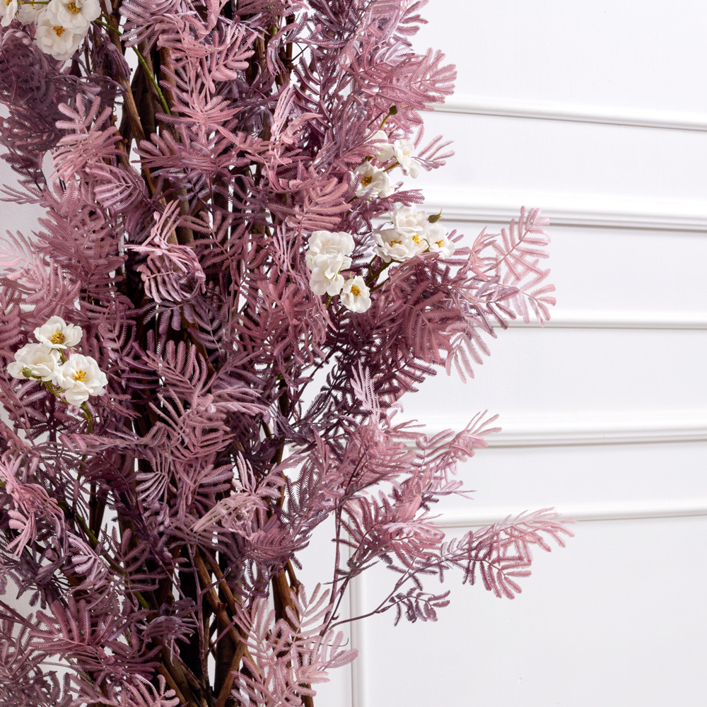 250ПР/РН/505/612(з)(F) Дерево искусственное интерьерное,  пристенное h250 d100см, пепельно-розовое_3