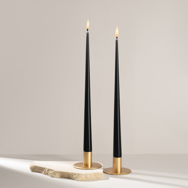 СК35-12(Fix)(F) Свеча коническая 35см Оттенок №12 (черный) 2шт/уп