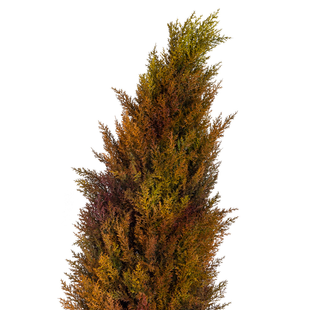 Т180/467-1(з) Туя искусственная конус Платинум h180см, d50см, желто-красная_1