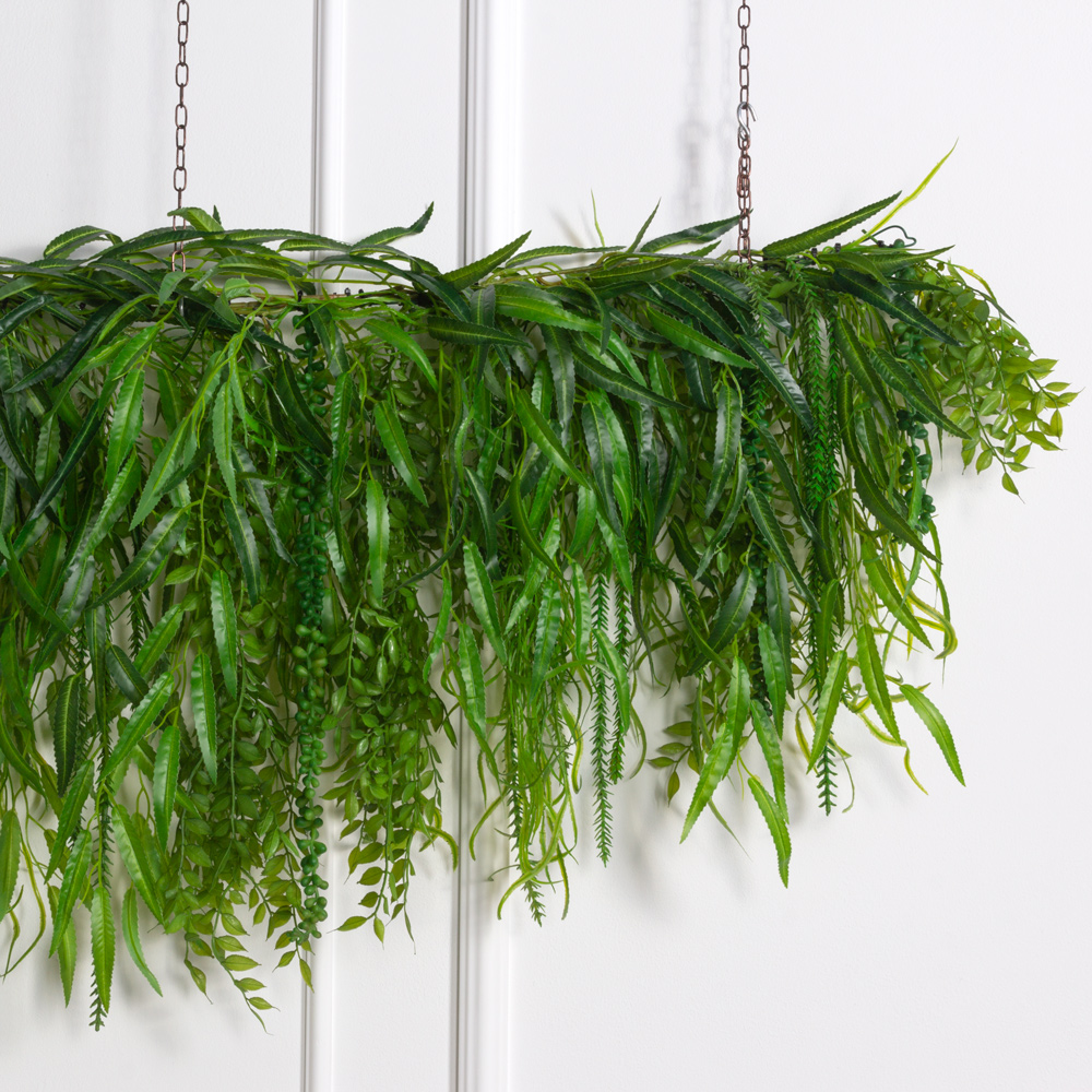 Л130(F) Лиана искусственная с ампельными растениями L100см,свес 60см_1