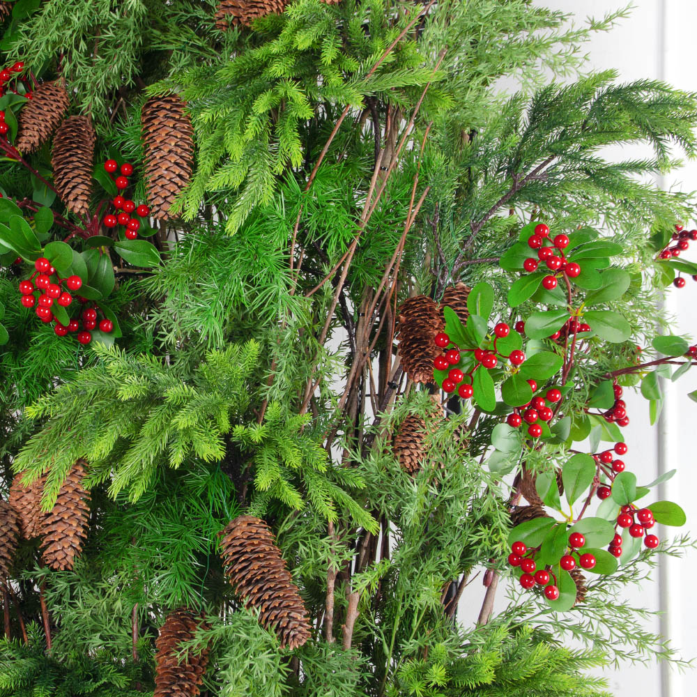 ДЛ183(Пр)(Fix)(F) Декор входной группы хвойный с ягодами h290см на прутьях,пристенный_8