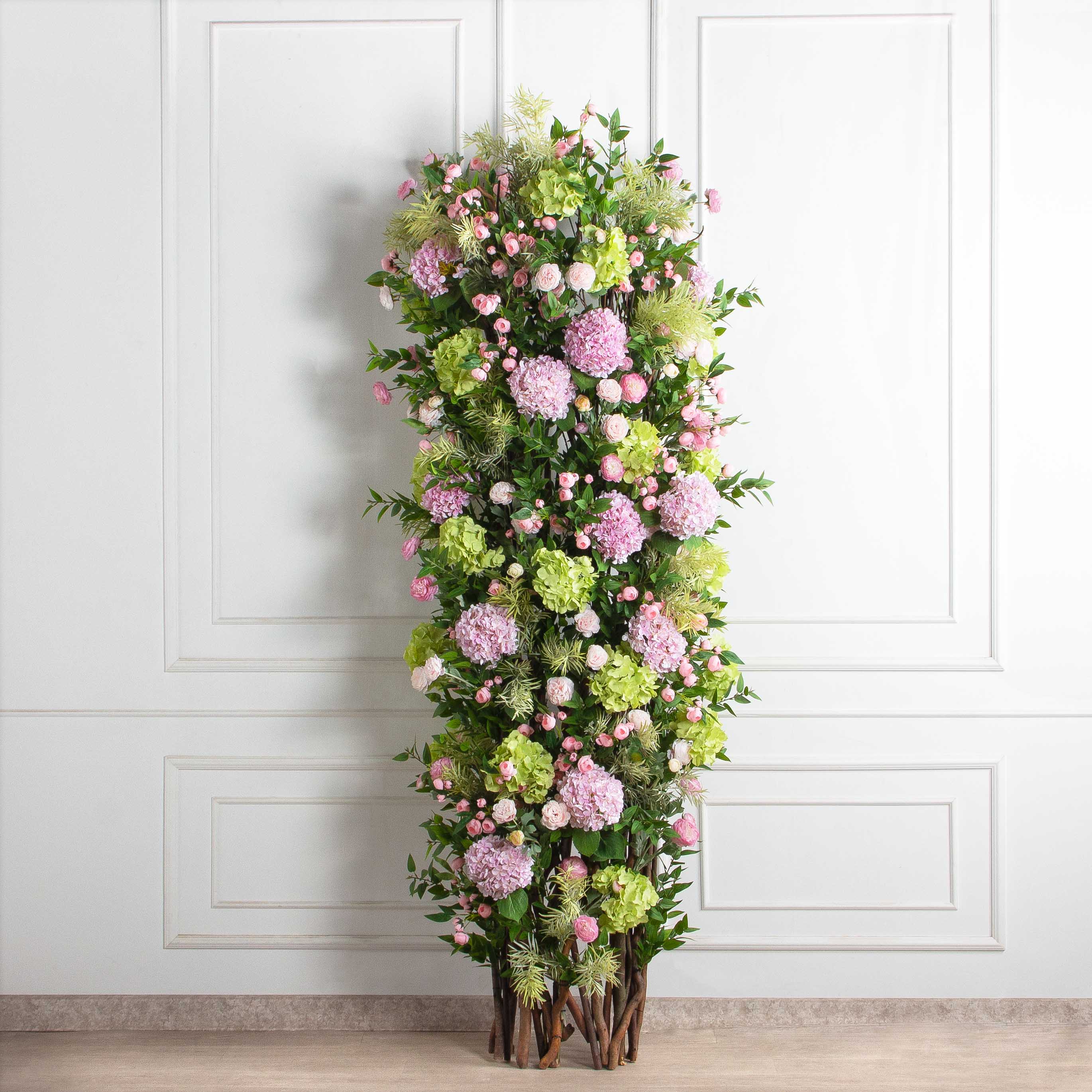 ДЛ166/3(з)(F) Декор входной группы цветочный на корилусах (полукруг) h250см (шир 55-60 см)_2