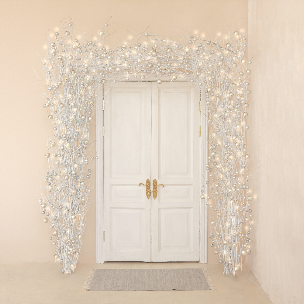 Л85-2 Лиана искусственная зимняя с шарами L100см, серебро_2