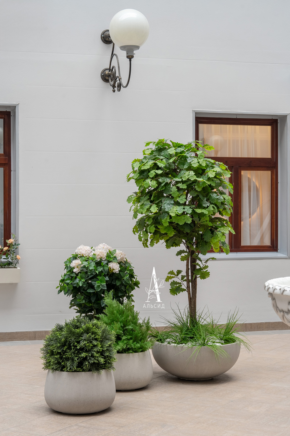 050/Ш/146(F) Туя искусственная шар Люкс для улицы h70см, d50см_6