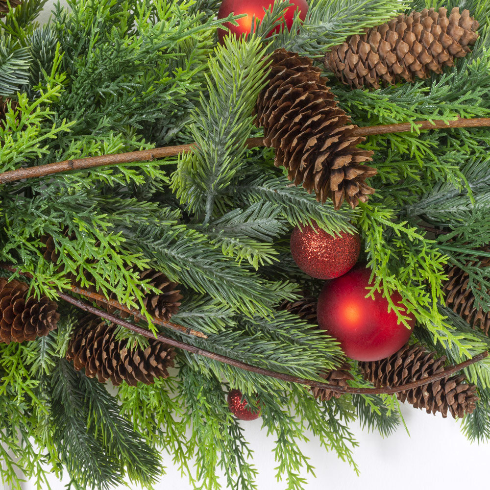 Л89-1/2-1(з.) Гирлянда искусственная НГ хвойная L100см, красная_2
