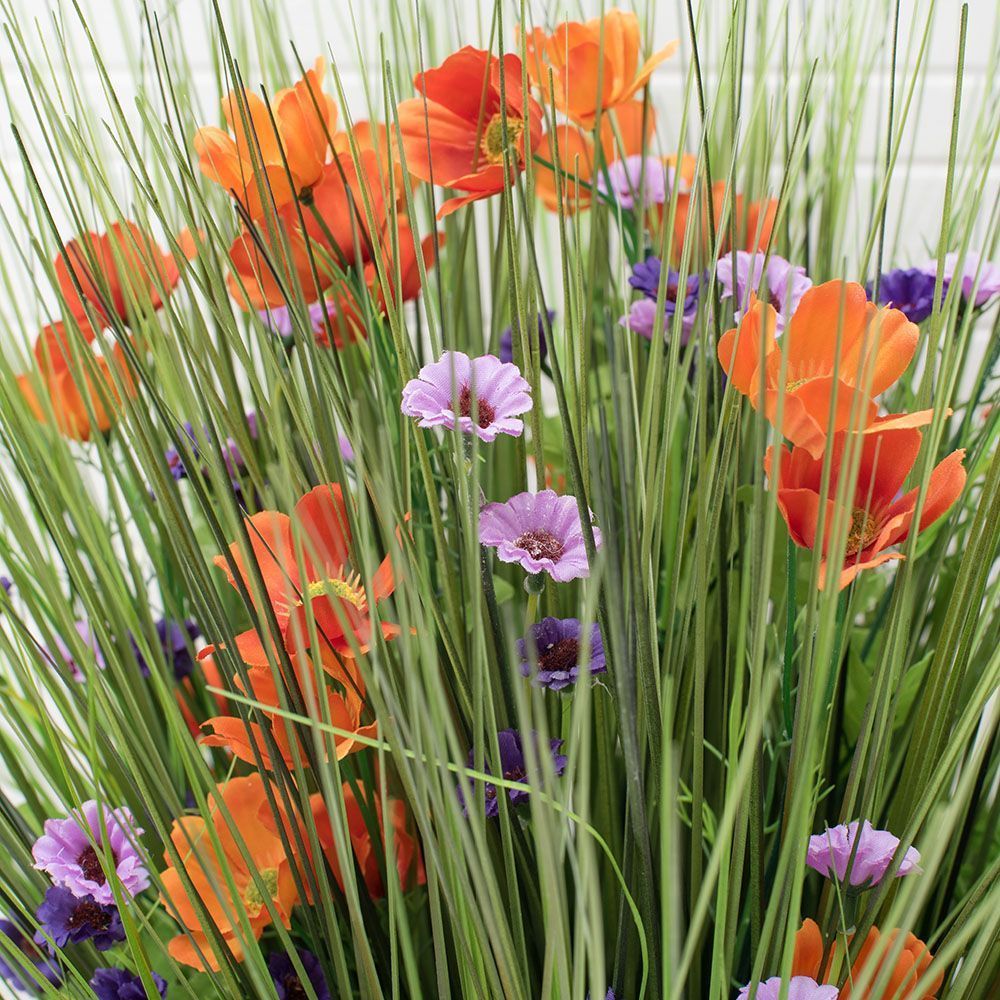 С016 Сноп-букет из осоки с космеей d-50;h-52см_2