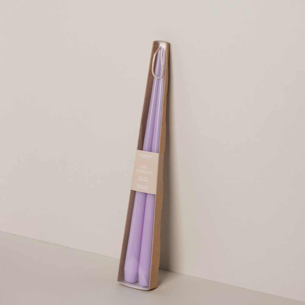 СК35-27(Fix)(F) Свеча коническая 35см Оттенок №27 (сиреневый) 2шт/уп_1