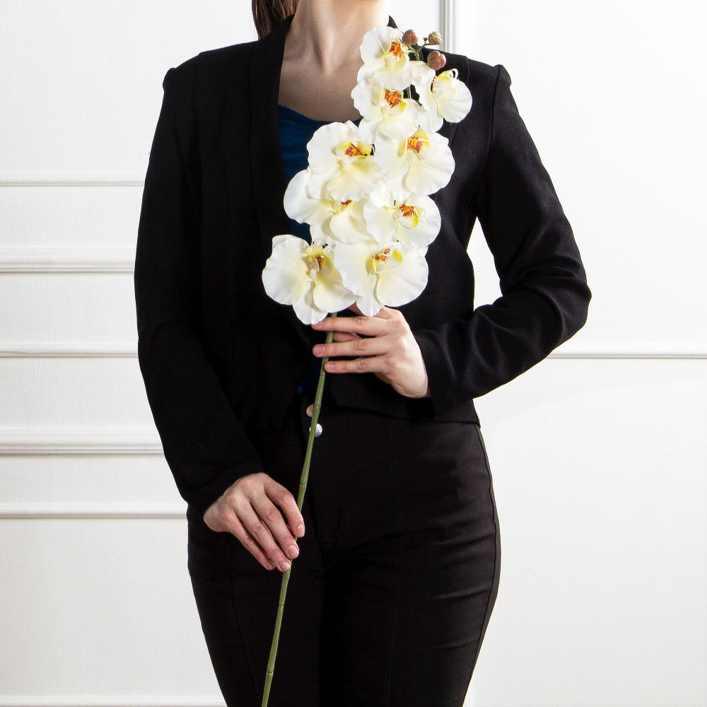 7141А/0287-0343/23(F) Орхидея искусственная h95см 9голов(латекс) белая_6