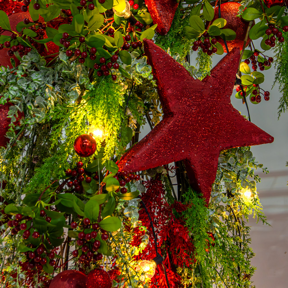 ДЛ190/СВ04(Пр)(Fix)(F)Декор вход.груп.h210см н/прутьях,прист.с ретро-гирлянд.,со звездами и шарами_9