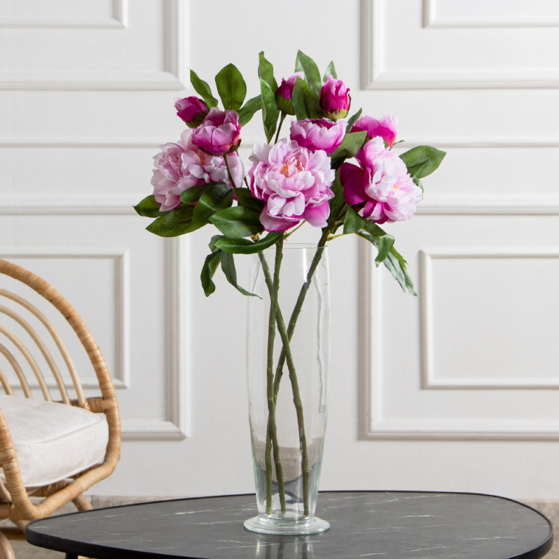 7141А/9122-0349/8(F) Пион искусственный h67см 1голова 2бутона,сиреневый_1