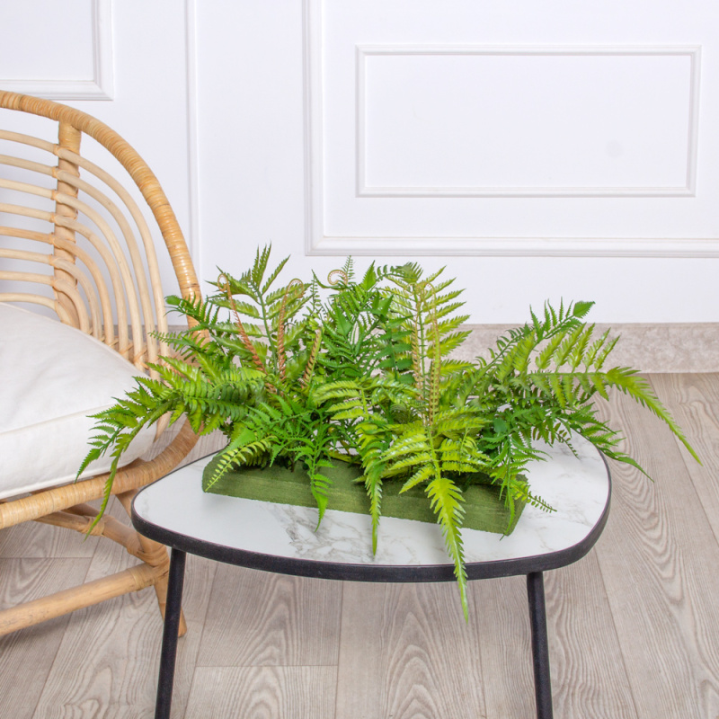 ВМ15/1(з.) Вставка модуль Микс из папоротников h24см(силикон) 37,5*9,5*3_1