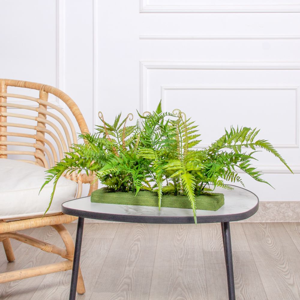 ВМ15/1(з.) Вставка модуль Микс из папоротников h24см(силикон) 37,5*9,5*3_2