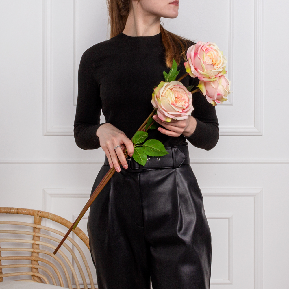 7141А/9120-25/1Р Роза искусственная 1 голова d13,5см, h67см, розовая_3