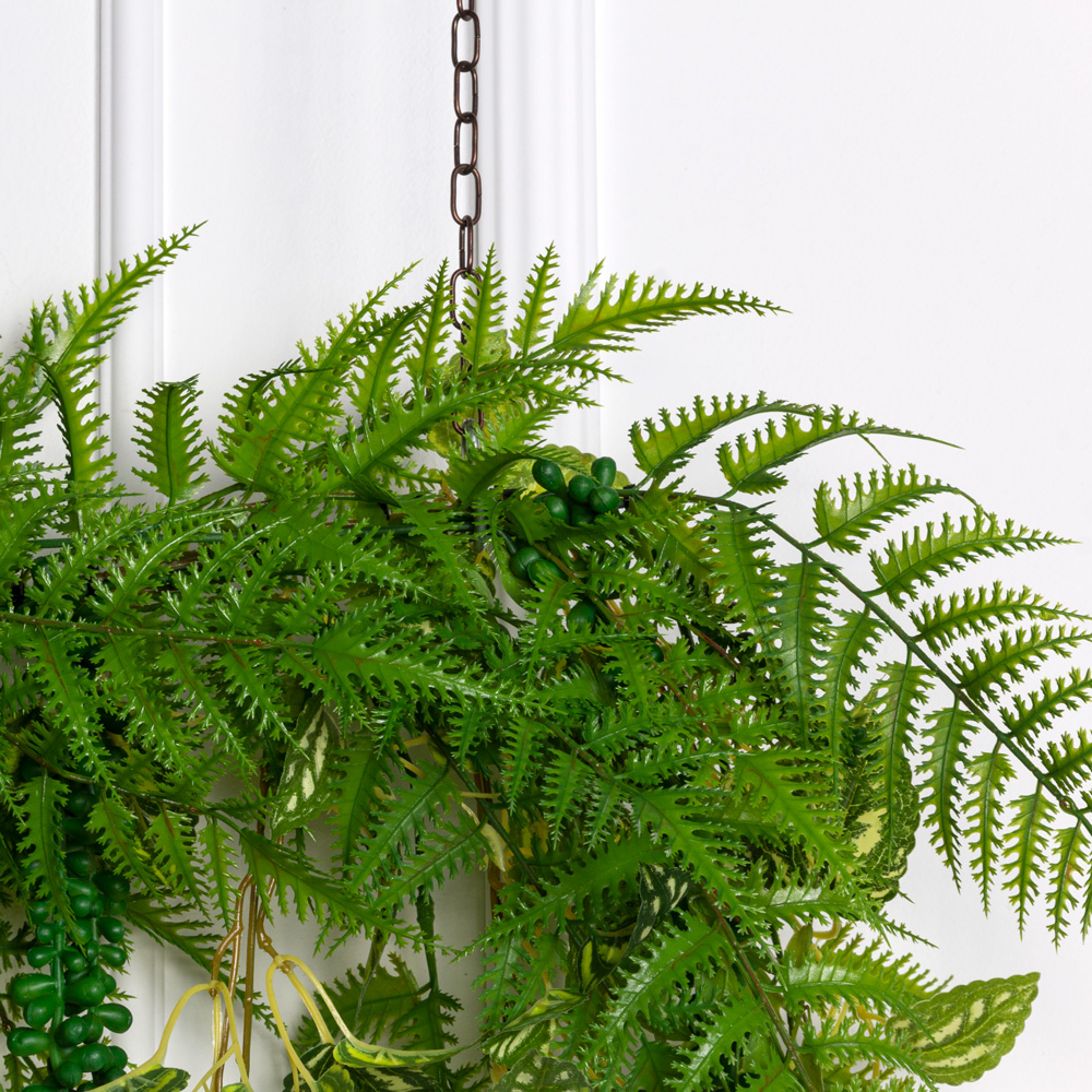 Л116(з) Лиана искусственная с Щитовником L100см, свес 40см_2