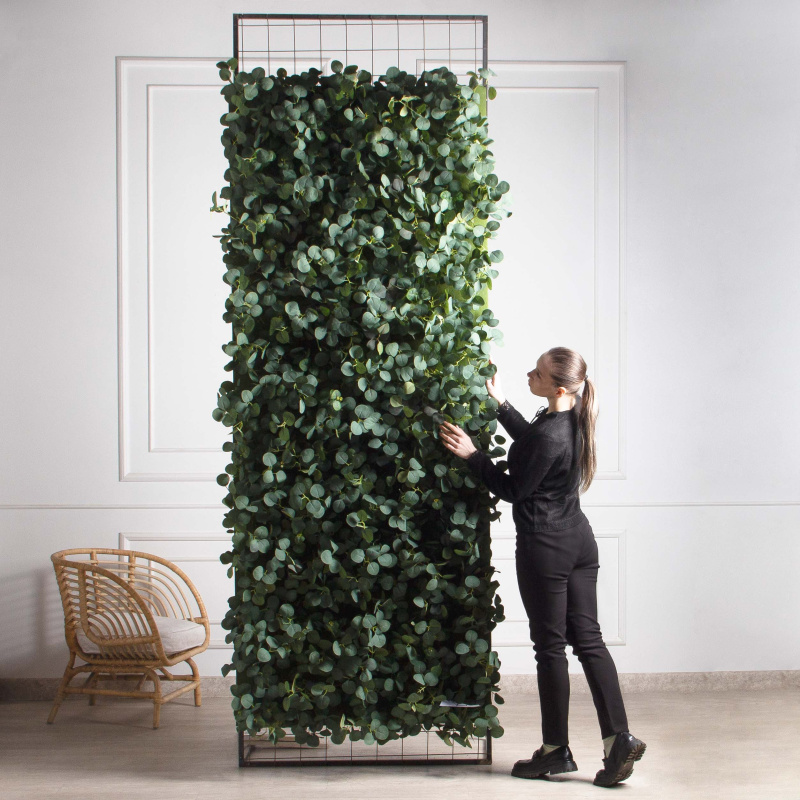 ВМ111(з)(F) Композиция искусственная с Эвкалиптом h30см на основании 250*100см_1