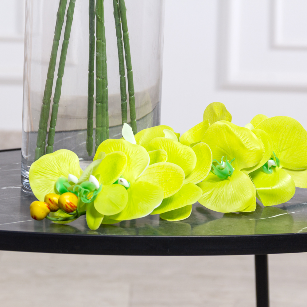 7141А/0108-01/24(F) Орхидея  искусственная h100см 9 голов, салатовая(латекс)_2