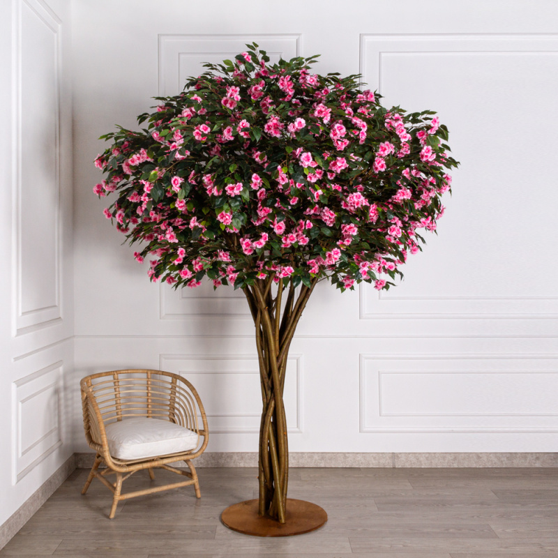 250/РН/439(з) Жасмин искусственный цветущий h250см на основании d60см