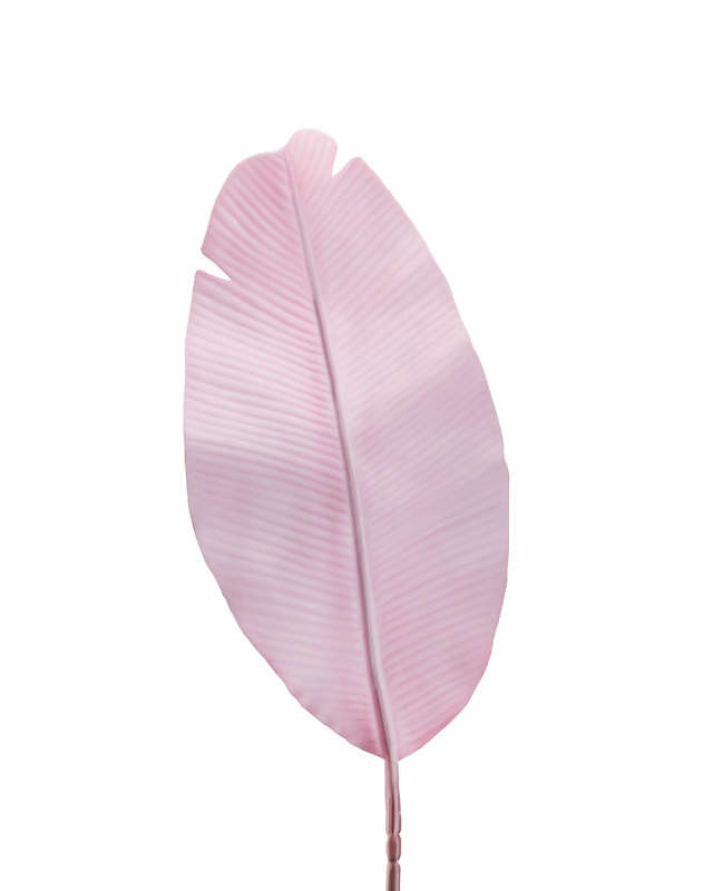 7143/0030-9/1 Лист Банана искусственный, розовый, h  92 см (45+47)