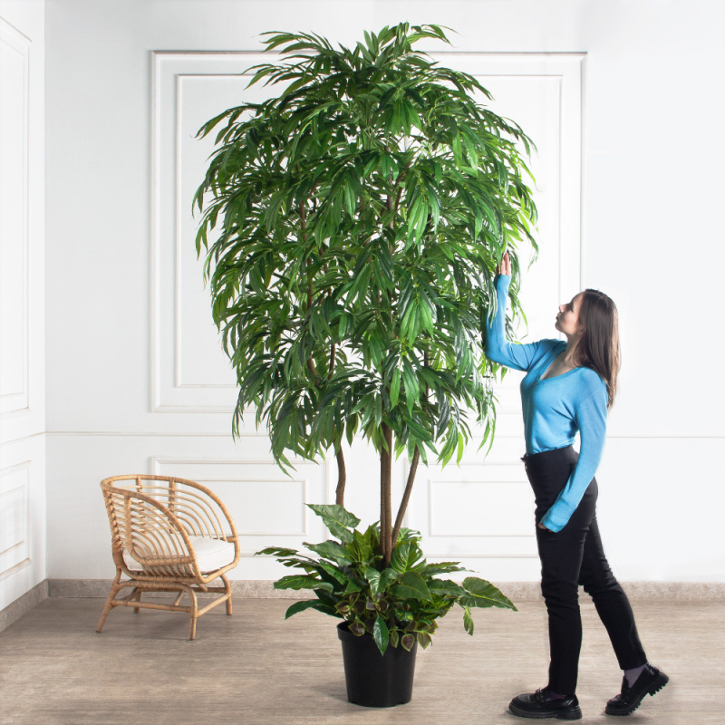 270/РН/219-2(з)(F) Лонгифолия искусственная h270см d140см с кустами в тех. кашпо_1