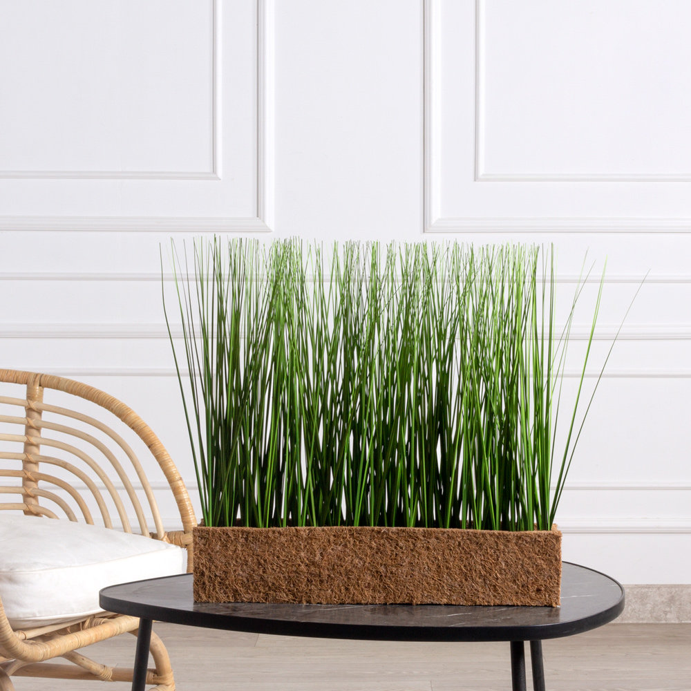 Т008(F) Трава искусственная h38-40см в кокосовом боксе 50х10х10см_1