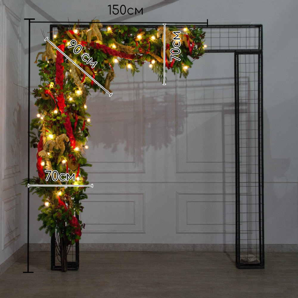 ДЛ193/СВ04(Пр)(Fix)(F)Декор вход.группы h280см н/прутьях,прист.с гирлянд.ретро в русском стиле_2