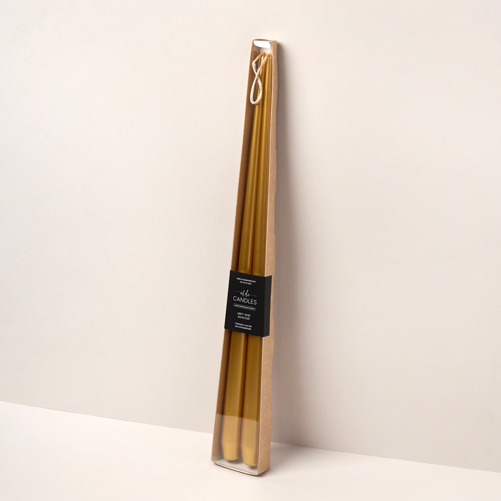 СК42-30(Fix)(F) Свеча коническая 42см Оттенок №30 (золотой) 2шт/уп_2