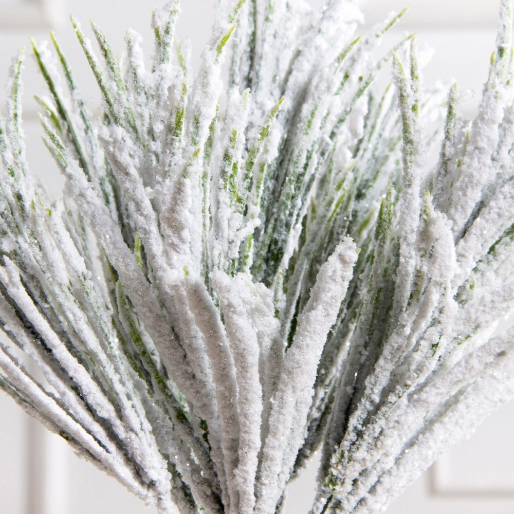 736А/0424-0142(Чп)(F) Трава заснеженная НГ с блестками 7 веток h37см(27+10см)_3