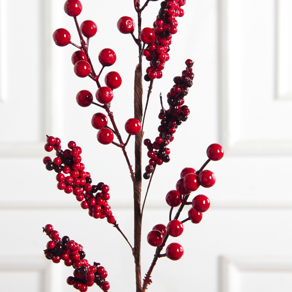 736А/9271-0171(Чп)(F) Ветка с красными ягодами h67см(35+32см) 8 частей_3