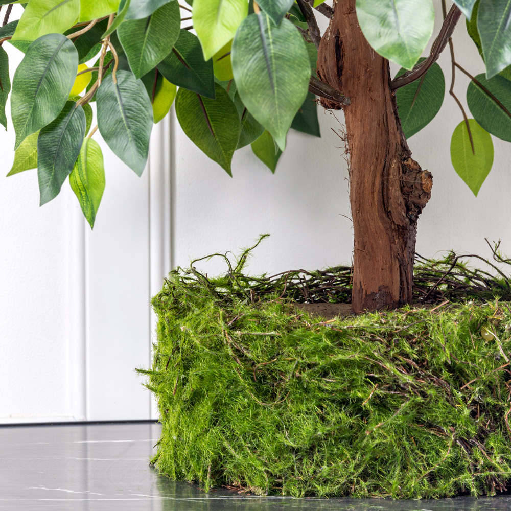 БП040/10М-1(з) Бонсай искусственный Мандарин плодовый (латекс) h40см в кашпо мох-ряска_1