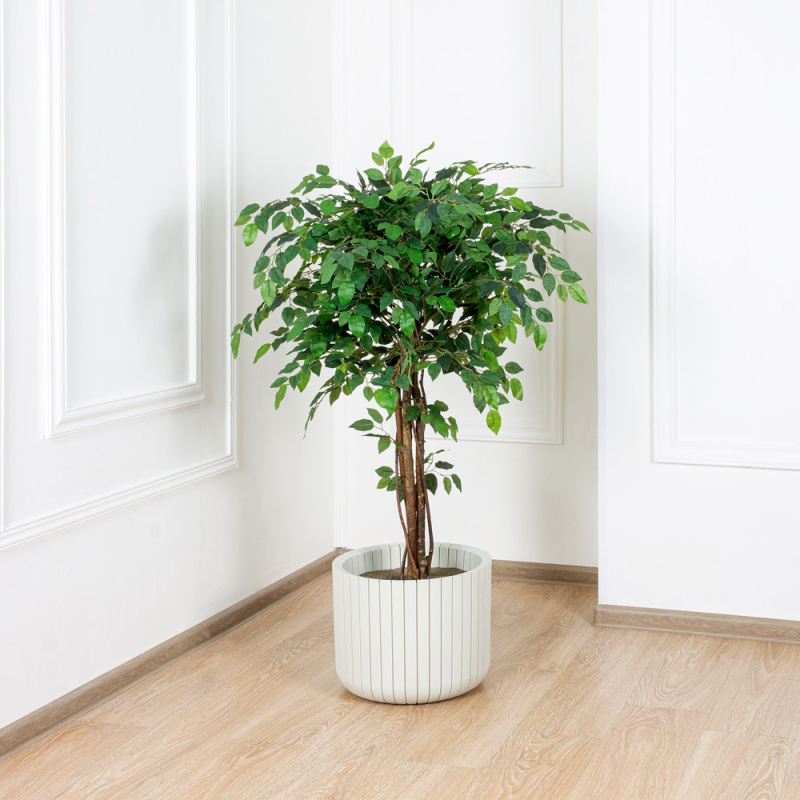 100/РН/34-1(з.) Фикус искусственный h100см(латекс) в декоративном кашпо d38;h30см