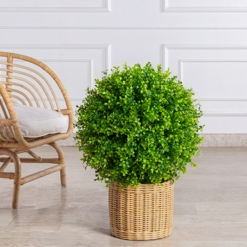 СШ045/229-5/1(з)(F) Самшит искусственный шар Премиум d45см в тех.кашпо