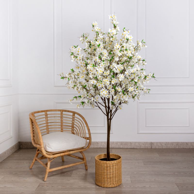 180/РН/517-1(Пр) Сакура искусственная h180см, белая