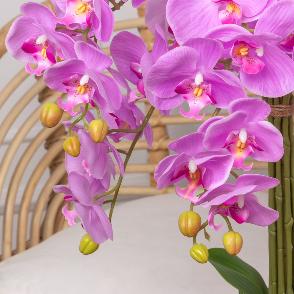 ЦК80*9/33-2 Орхидея Фаленопсис (малиновая)h80см(латекс) в интерьерном кашпо d17см_6