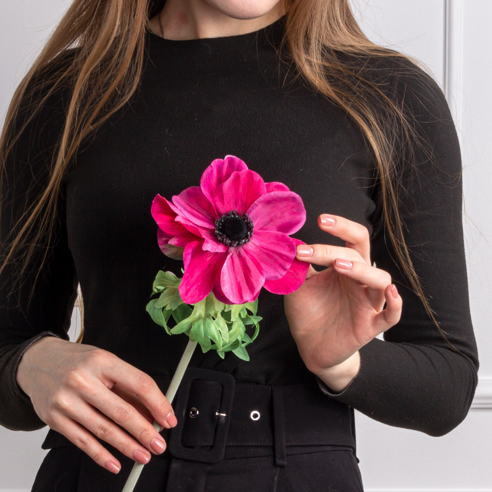 7141А/9120-02/7Р(АКЦИЯ) Анемон искусственный 1 голова d13см, h52см, цикламен_5