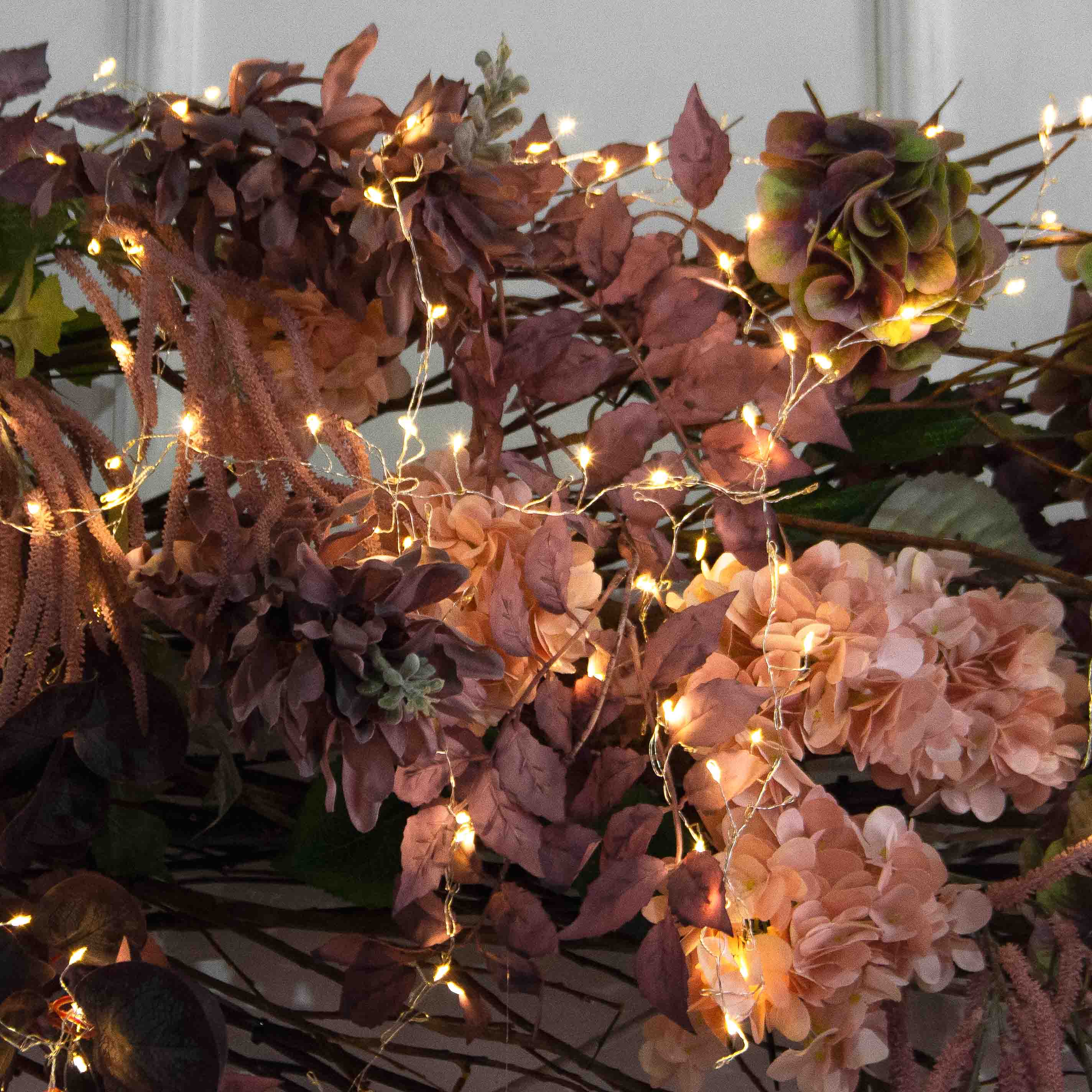 Л173/СВ03(Пр)(F) Лиана искусственная с гирлянлой Роса, пепельно-пурпурная L100см_3