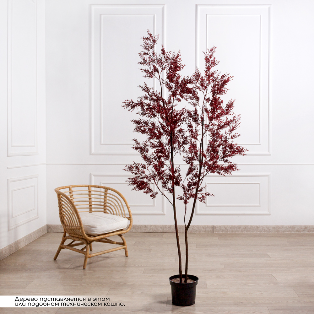 200/РН/ОК/536(F) Дерево искусственное интерьерное h200см, бордовое_1