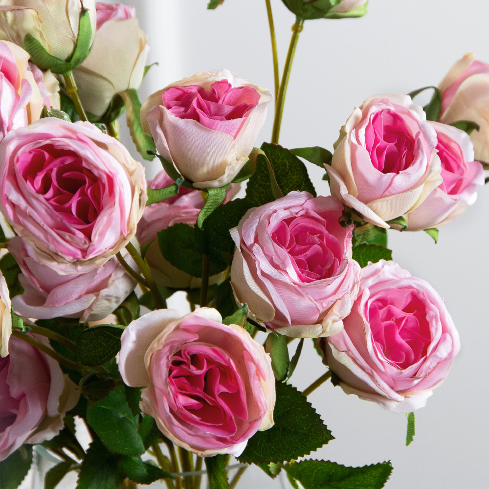 7141А/9122-0350/1(F) Роза кустовая искусственная h55см 7голов,розовая_2