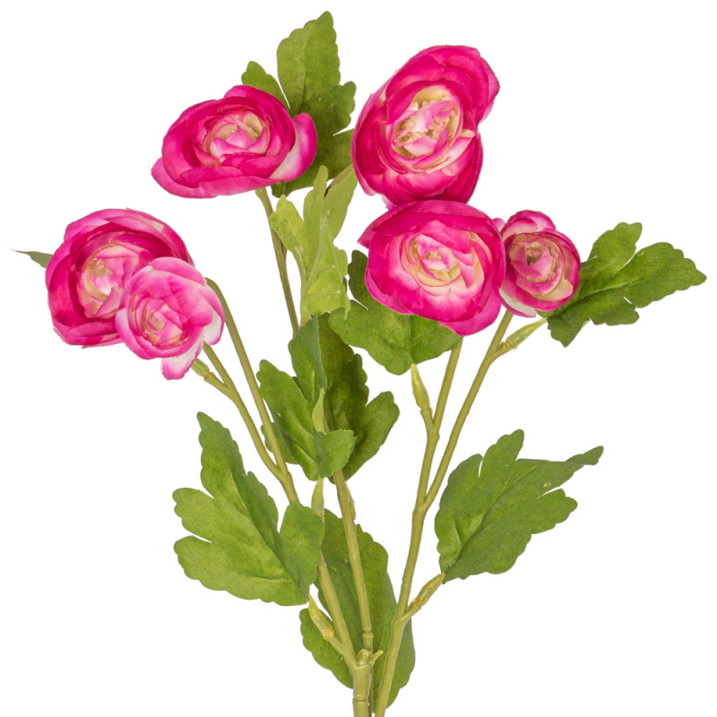 7141/9139-11/28Р Ранункулюс искусственный 4 головы, 2 бутона, h60см, пурпурный