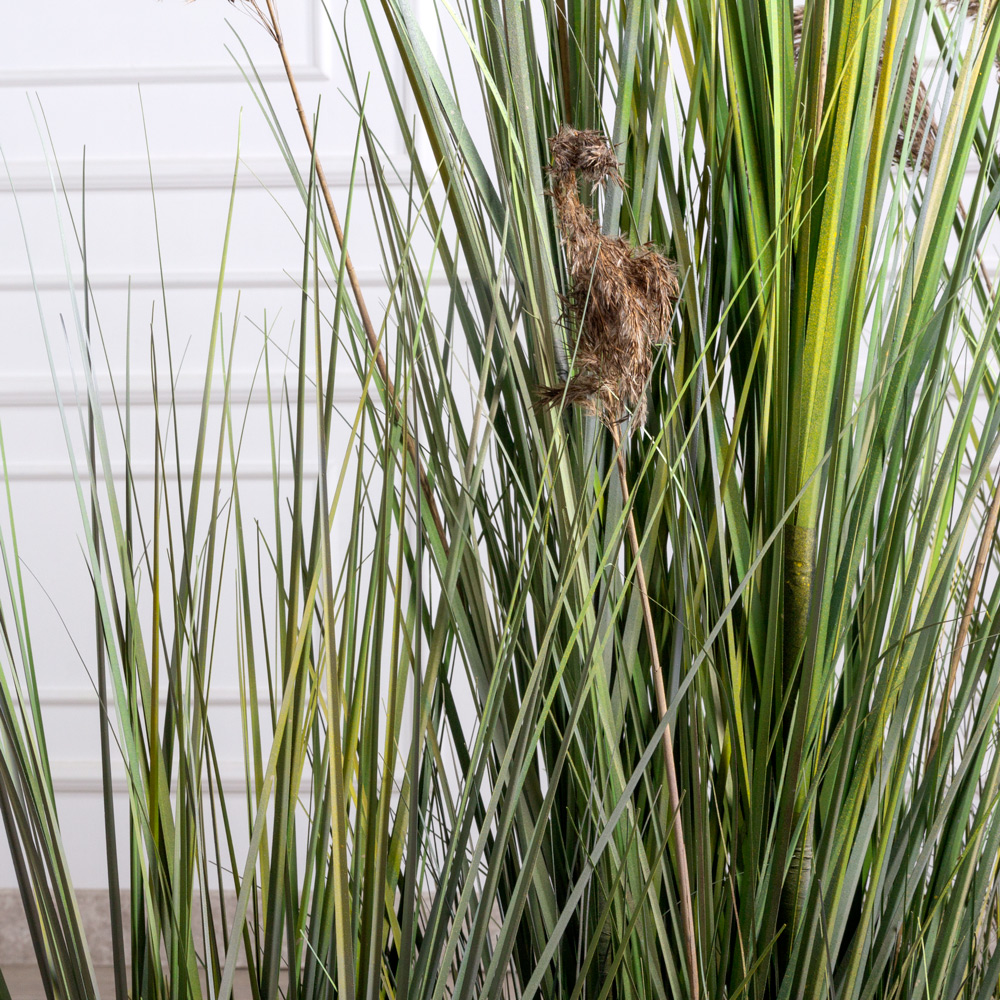 ВМ85(з)(Пр)(F) Композиция искусственная Трава Осока с камышом h120-150см на вставке 115х24х10см_3