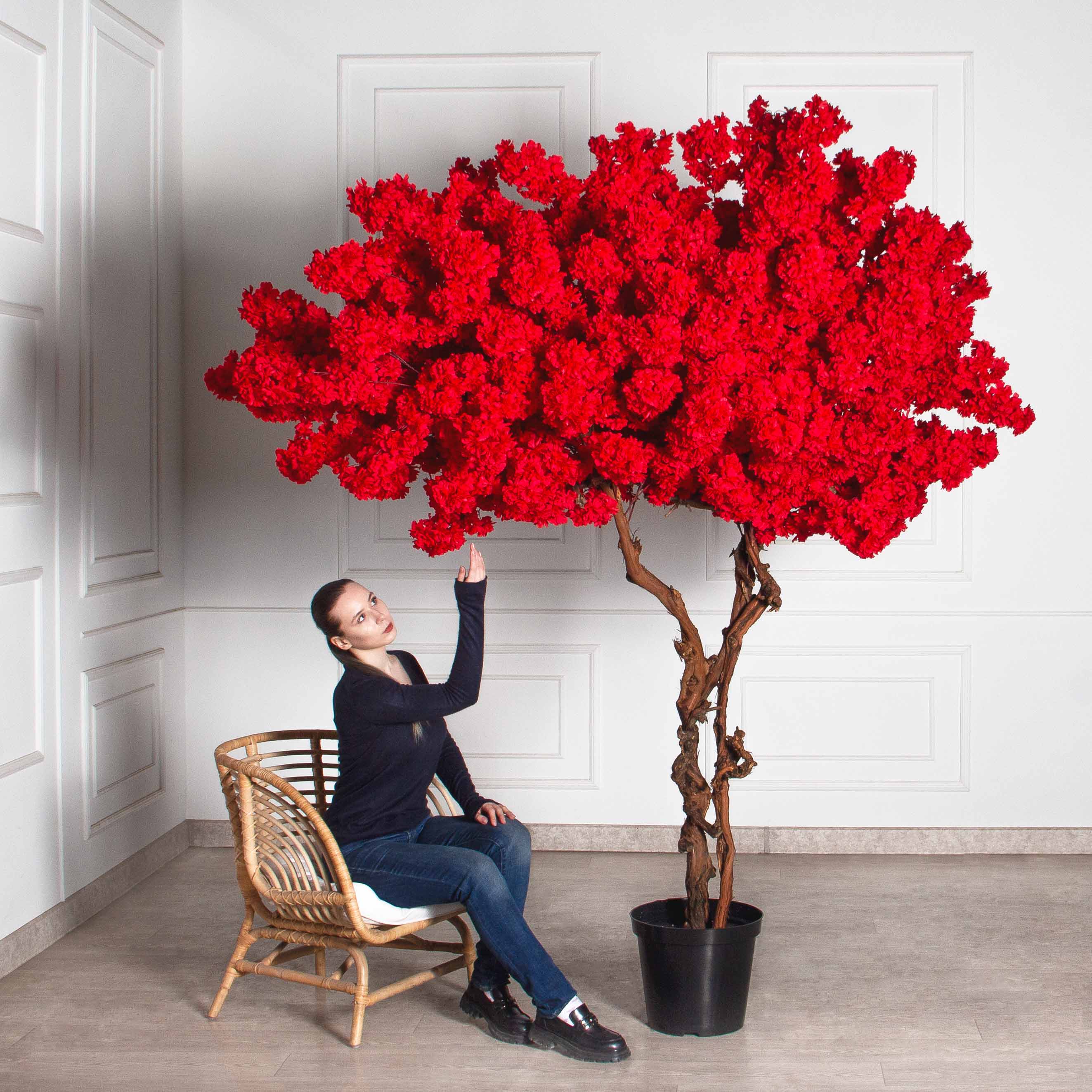 250/ОС/225-6(з)(F) Сакура искусственная h250см, красная_2