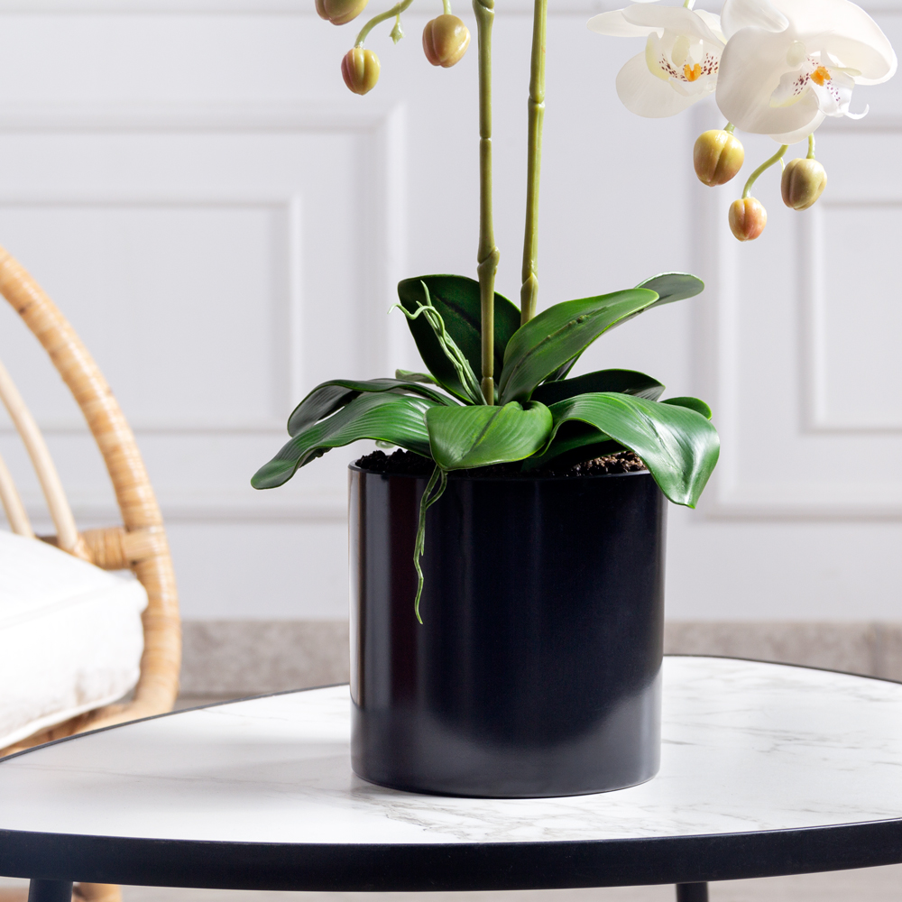 ЦИ60*2/33(з)(F) Орхидея искусственная h60см в кашпо, белая_3