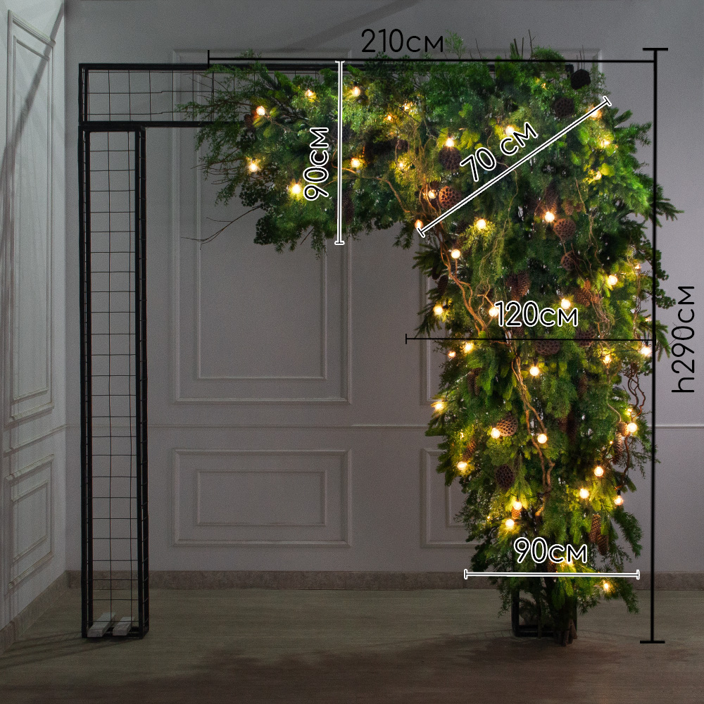 ДЛ184/СВ04(Пр)(Fix)(F) Декор входной группы хвойный с декором h290см на прутьях,пристенный_2