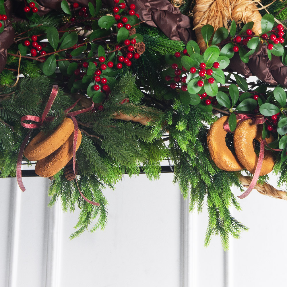 ДЛ193-1(Пр)(Fix)(F) Декор вход.группы h330 н/прутьях,прист.с гир.Роса в русском стиле,беж-корич._8