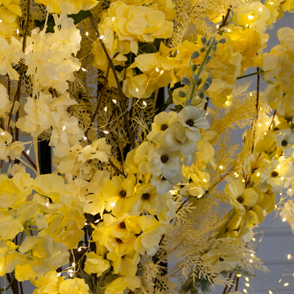 ДЛ173/СВ03(Пр)(Fix)(F) Декор входной группы h300 см на прутьях с гирляндой,пристенный,кремовый_5