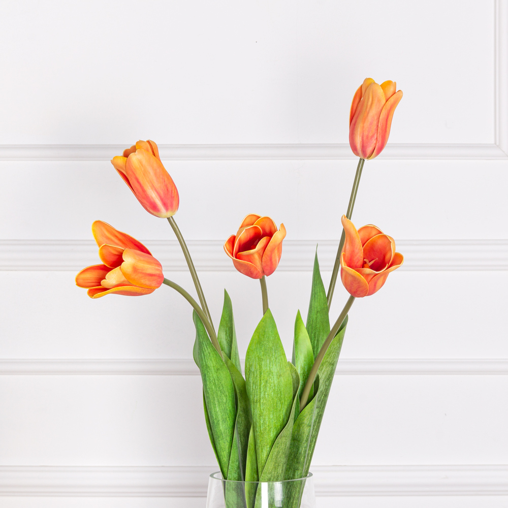 7141А/0471-01/18Р Тюльпан искусственный h70см, оранжевый (латекс)_1