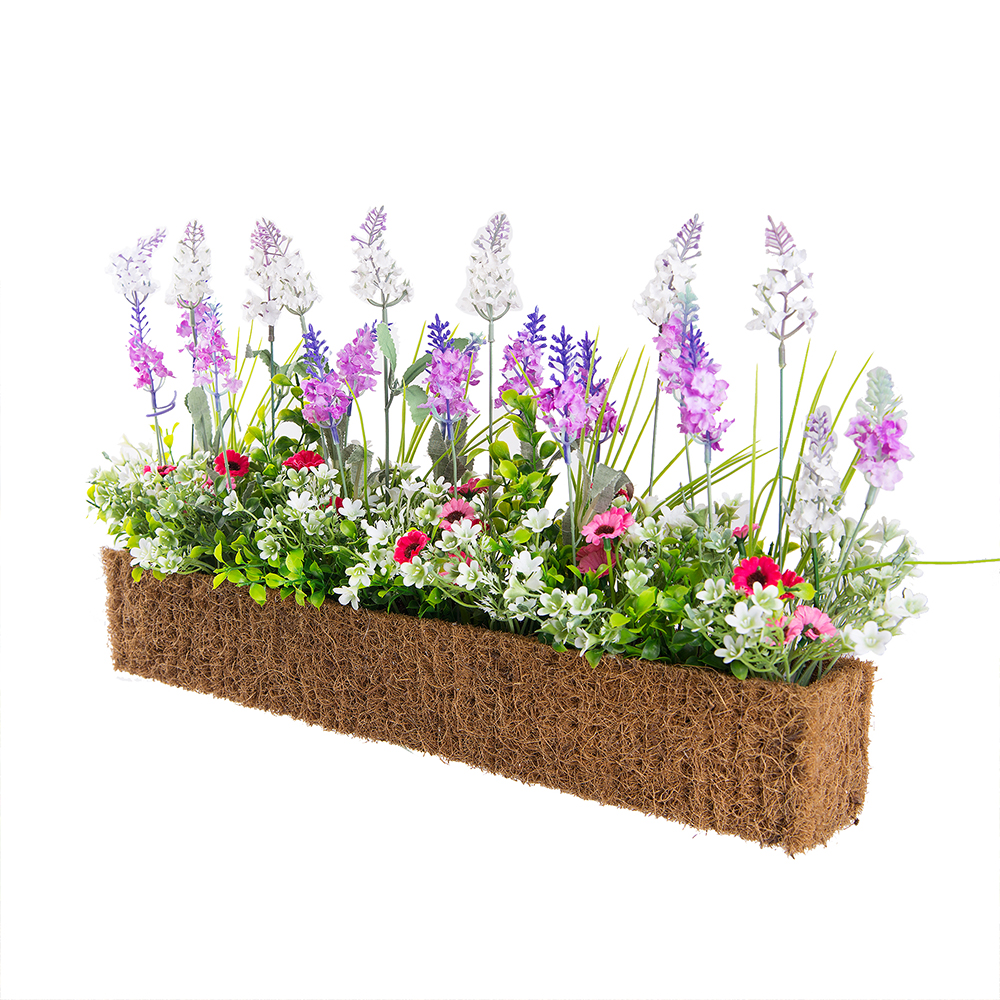 Б007-2/1 Бордюр Лаванда h17 см малиновая в кокосовом боксе 50*7*h-8 (малинов.)_2