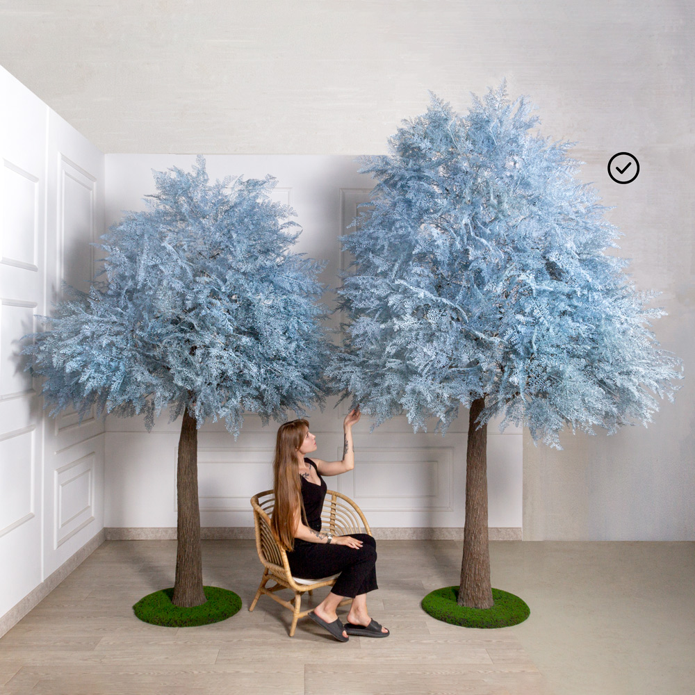 340МЕТ/разб/П/535-2(F) Дерево искусственное интерьерное  h340см,голубое_1